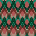 Simple christmas scalloped circle seamless pattern