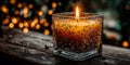 Simple Christmas scene with candle in window Royalty Free Stock Photo