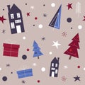 Simple christmas seamkess bright pattern. Background can be used for wallpapers, pattern fills, web page backgrounds,surface Royalty Free Stock Photo