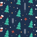 Simple christmas seamkess bright pattern. Background can be used for wallpapers, pattern fills, web page backgrounds,surface Royalty Free Stock Photo
