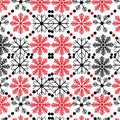 Simple Christmas seamless pattern with geometric motifs Royalty Free Stock Photo