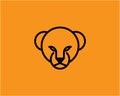 Simple Lion Lioness Cub Head Logo Royalty Free Stock Photo