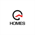 Simple circle roof homes icon and logo design inspiration