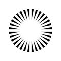 Simple circle sunshine symbol. Radial burst. Black vector illustration