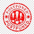 Simple Circle Vector Red Grunge Rubber Stamp Effect, Postponed at transparent Effect Background Royalty Free Stock Photo