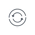 Simple circular arrows icon for refresh, reload, loop, synchronize or recycle concept Royalty Free Stock Photo