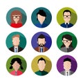 Simple Circular Icon Flat Business People Vector Illustration Graphic Set