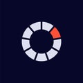Simple circular loading symbol with eight segments and an orange highlighted section