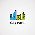 Simple city color logo vector, icon, element, and template for company