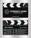 Simple clapperboard theme business name card template for movie director