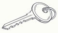 A simple classic key, symbolizing access, solutions, and uncovering hidden possibilities, vector design Generative AI Royalty Free Stock Photo