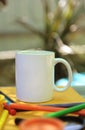 Simple classic mock up of white mug Royalty Free Stock Photo