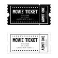 Simple classical tickets. Black and White colors. Vector illustration.