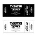 Simple classical tickets. Black and White colors. Vector illustration.