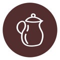 Simple clay teapot, icon