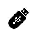 Minimalist Black USB Drive Portable Data Storage Device Icon Royalty Free Stock Photo