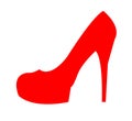 Red woman shoe on white background Royalty Free Stock Photo