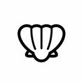 Simple And Clean Clams, Sea Shell Outline Vector Icon