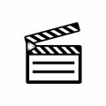 Simple And Clean Clapperboard Film, Movie Slate, Cut Scene Tools Vector Icon Royalty Free Stock Photo