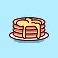 Colorful Pancake And Butter Flat Vector Design Illustartion