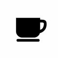 Simple And Clean Cup of Coffee, Tea Silhouette Vector Icon Royalty Free Stock Photo