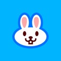 Simple And Clean Cute Bunny Rabbit Cartoon Vector Illustration Royalty Free Stock Photo