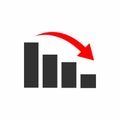 Simple And Clean Decrease Profit With Red Arrow Vector
