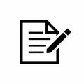 Simple And Clean Document Edit, Report, Statement Outline Vector Icon Royalty Free Stock Photo