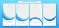 Simple clean and formal social media story design template with white and blue curve of horizon swoosh