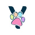 Playful paws logo initial Y