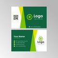 Simple clean geometric business card with green and yellow color design Royalty Free Stock Photo