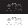 Simple and clean Happy New Year 2023 flat design. Modern new year 2023 vector illustration