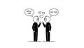 Mutual Appreciation: Stick Figures Exchanging Compliments Royalty Free Stock Photo