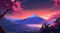 a simple clean illustration of the mountain, cartoon artstyle, ai generated image