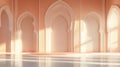 Simple clean islamic stage podium muslim background, copy space, product. Ramadan