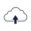 A simple, clean line art icon of a cloud with an upload arrow vector design Generative AI Royalty Free Stock Photo