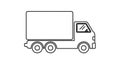 Outline Illustration of a Delivery Truck Royalty Free Stock Photo