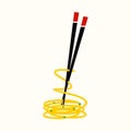 Simple Noodle Chopstick logo