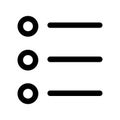 Minimalist Outline Bullet Point Menu List Interface Element Icon Royalty Free Stock Photo