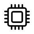 Simple Outline Isolated Microchip Detail Icon Graphic Illustration Element Royalty Free Stock Photo