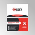 Simple Flat red, black, white business card design template vector Royalty Free Stock Photo