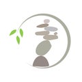 Simple and clean rock balance logo Royalty Free Stock Photo