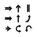 Direction arrows set flat design vector illustration Royalty Free Stock Photo