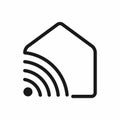 Smart Home Wifi Outline Icon Vector Illustration