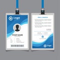 Simple Clean Stylish Blue Wave Id Card Design