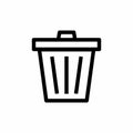 Simple And Clean Trash, Bin Outline Icon Vector Design