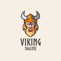 Viking head logotype, vector logo template