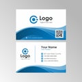 Simple clean wave business card with blue color design Royalty Free Stock Photo