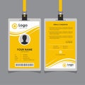 Simple Clean Wave Yellow Fresh Id Card Design