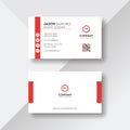 Simple and Clean White Business Card with Red Details Royalty Free Stock Photo